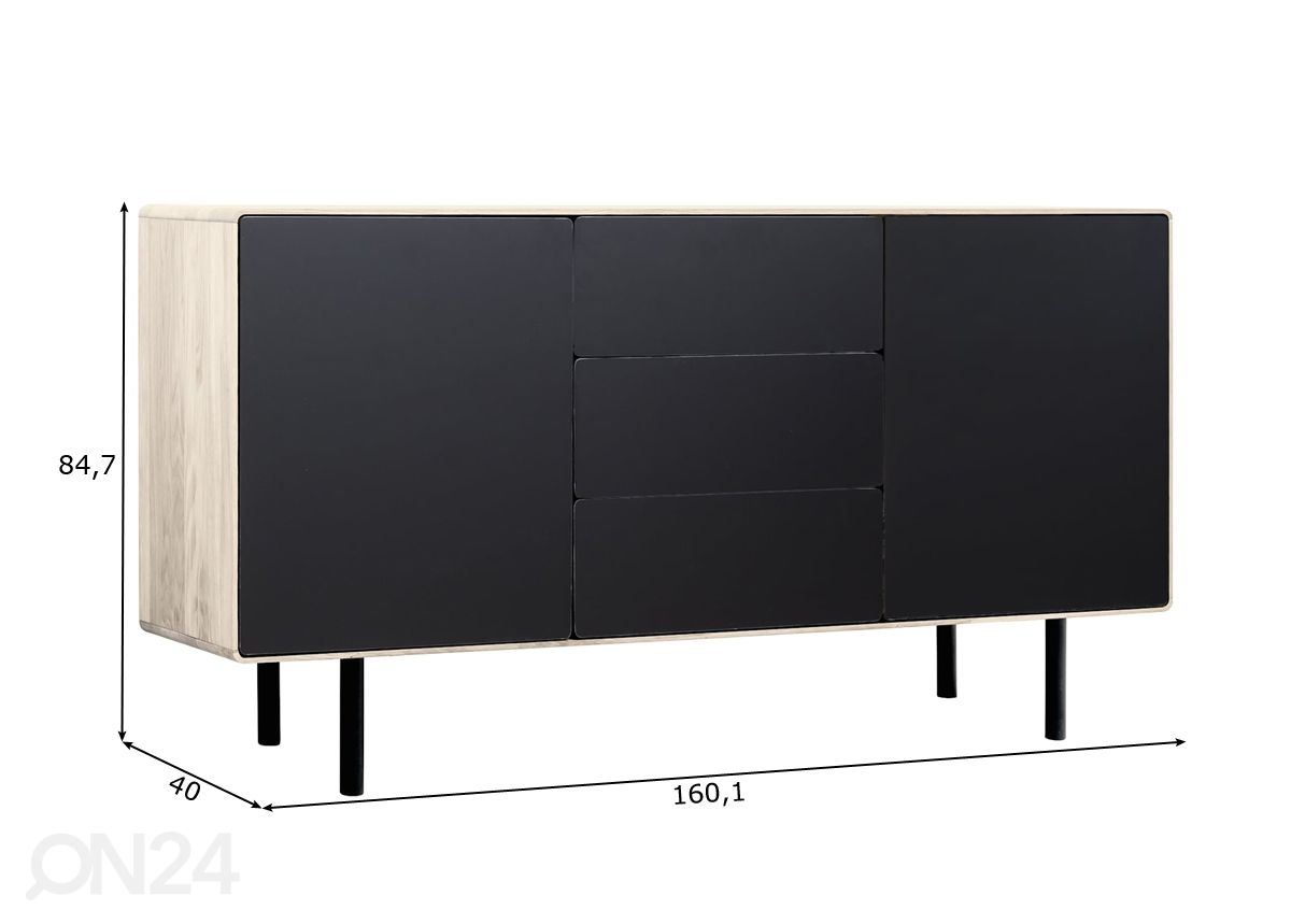 Lipasto Tokyo 160 cm, valkoinen öljy kuvasuurennos mitat