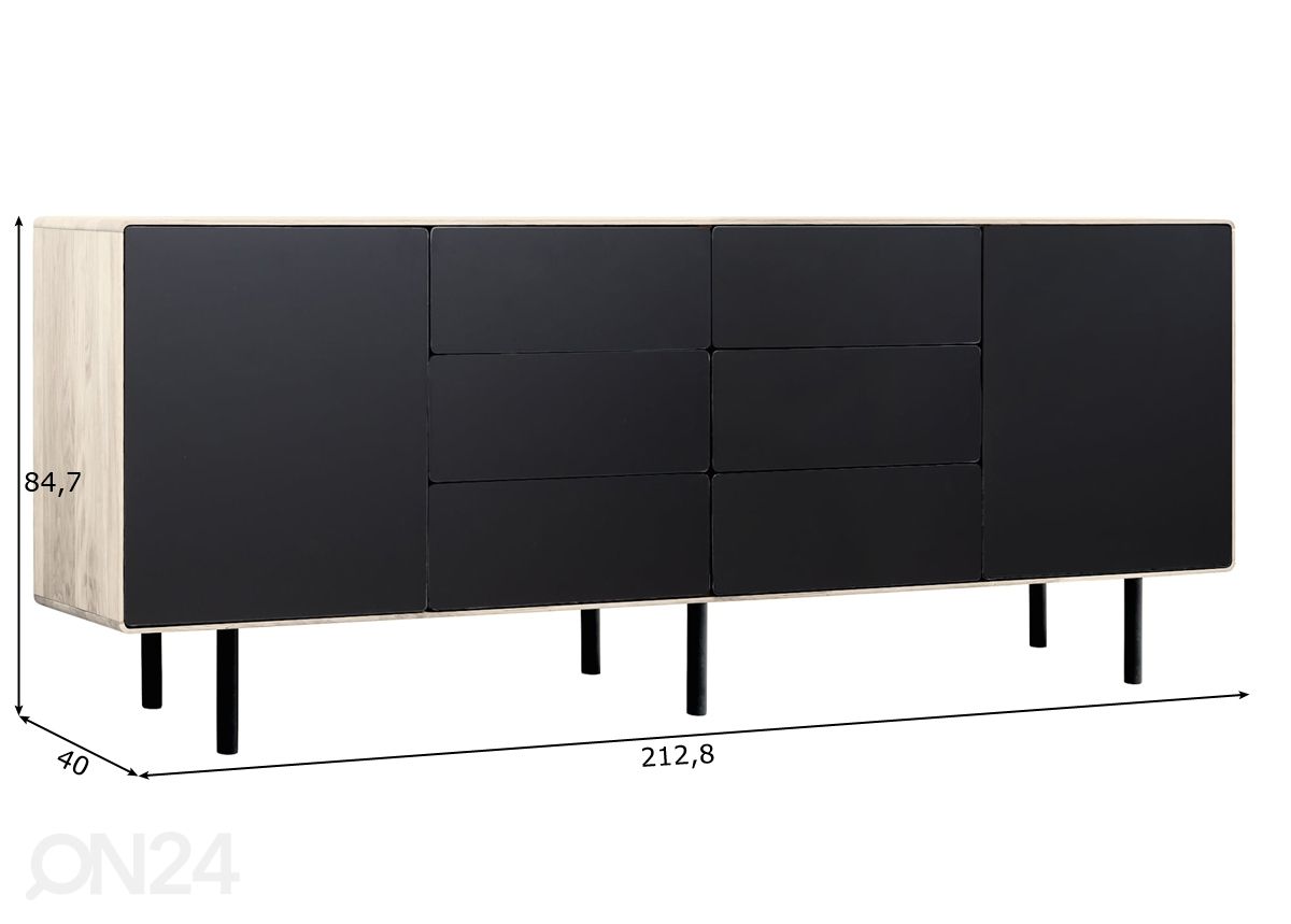 Lipasto Tokyo 213 cm, valkoinen öljy kuvasuurennos mitat