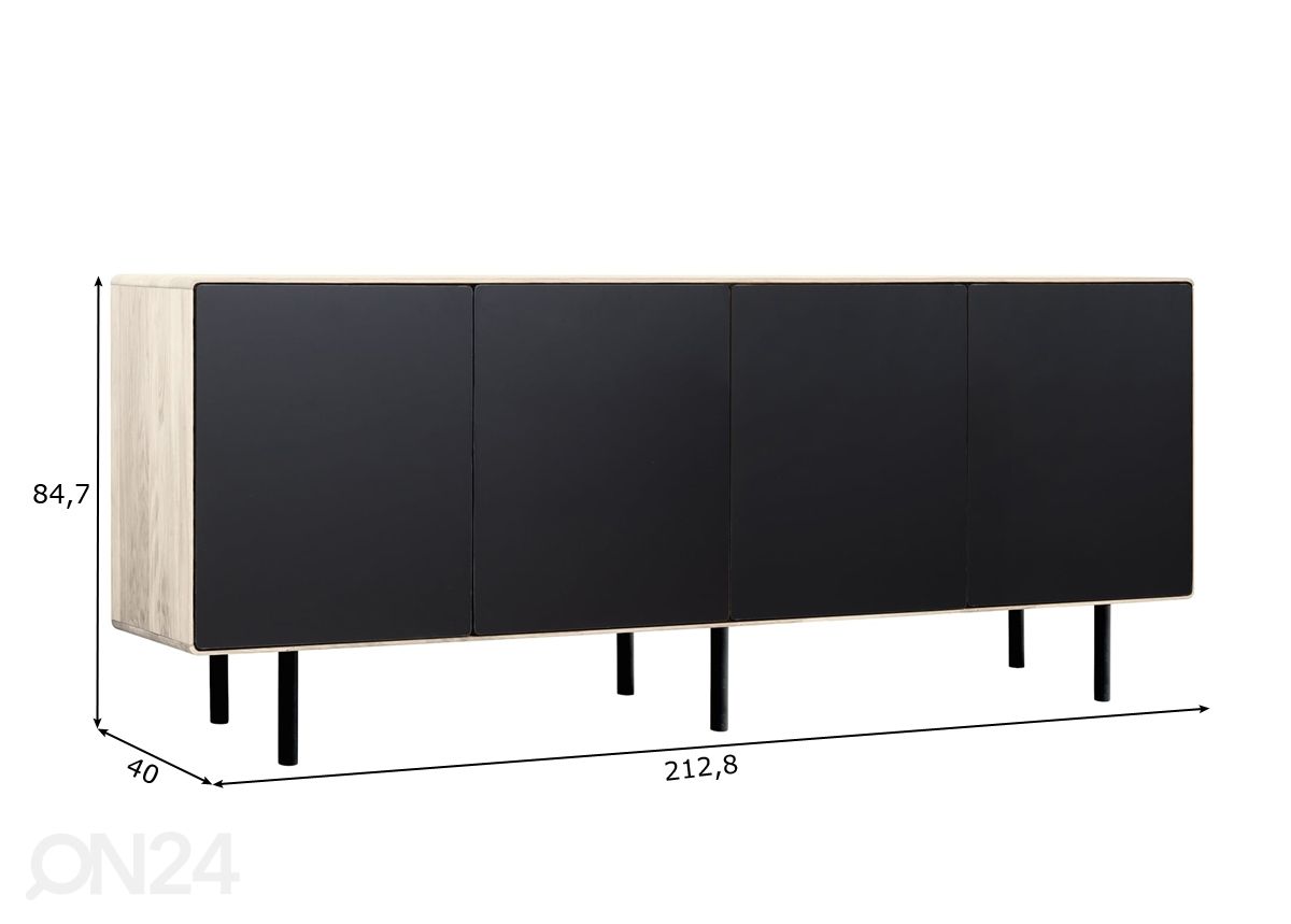 Lipasto Tokyo 213 cm, valkoinen öljy kuvasuurennos mitat
