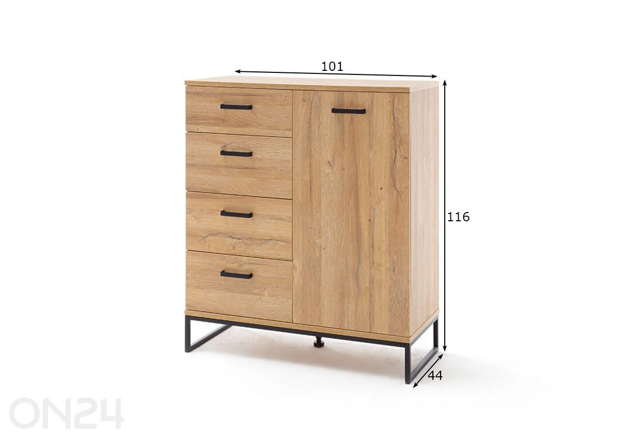 Lipasto Toledo, 101 cm kuvasuurennos mitat