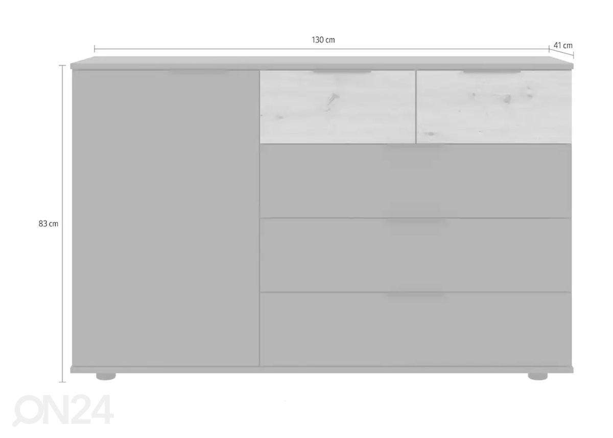 Lipasto Toscana 130 cm kuvasuurennos mitat