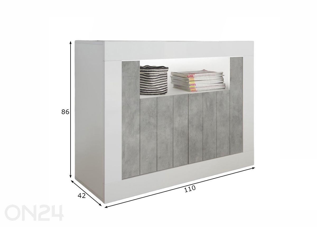 Lipasto Urbino 110 cm kuvasuurennos mitat