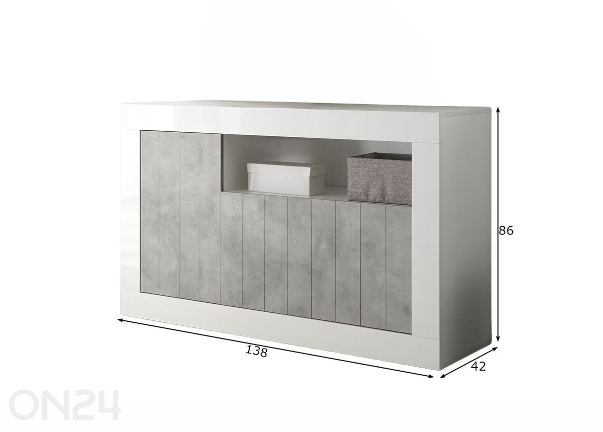 Lipasto Urbino 138 cm kuvasuurennos mitat