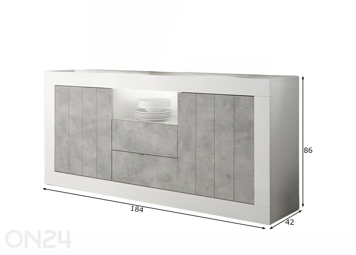 Lipasto Urbino 184 cm kuvasuurennos mitat