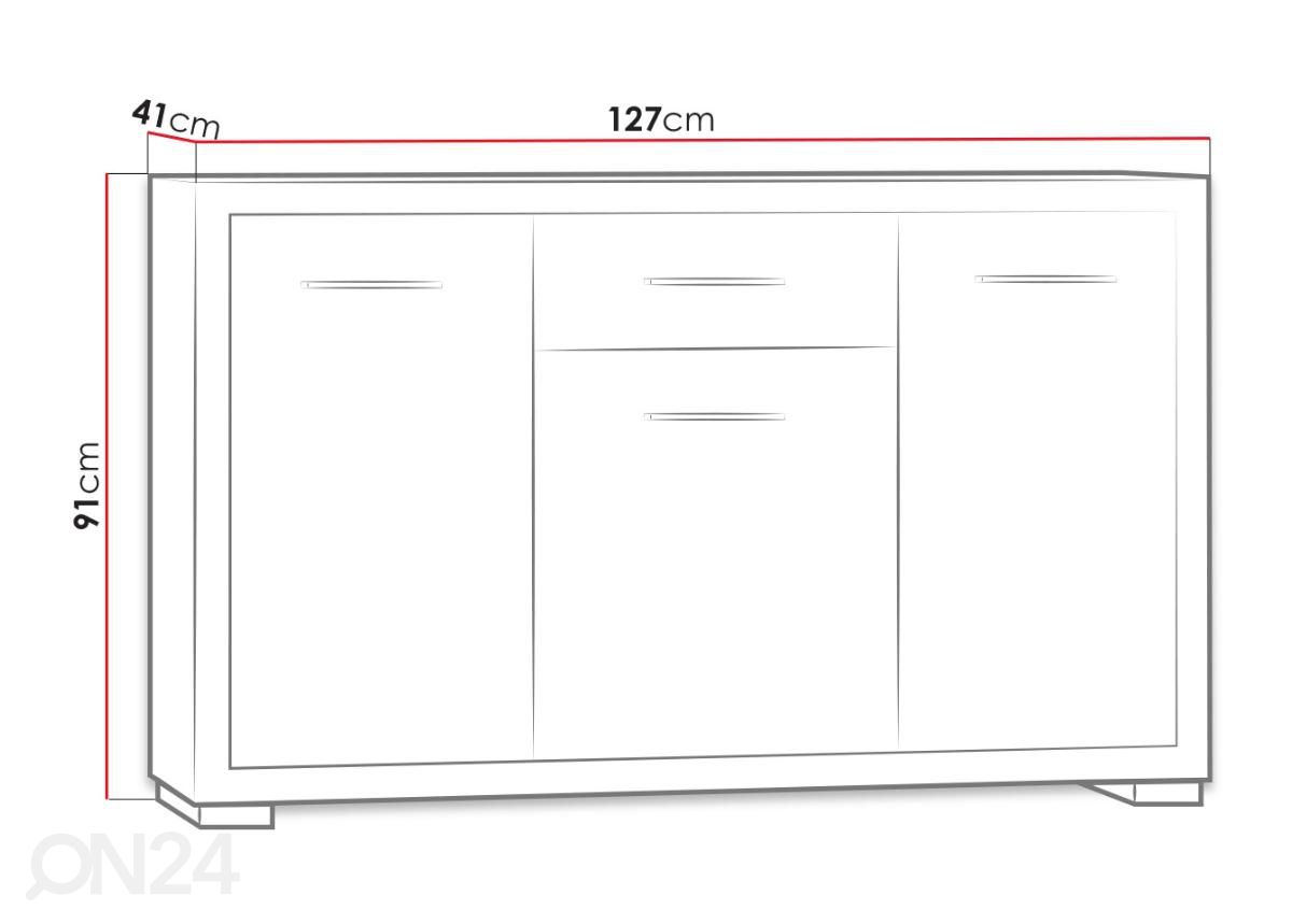 Lipasto Vegas 127 cm kuvasuurennos mitat