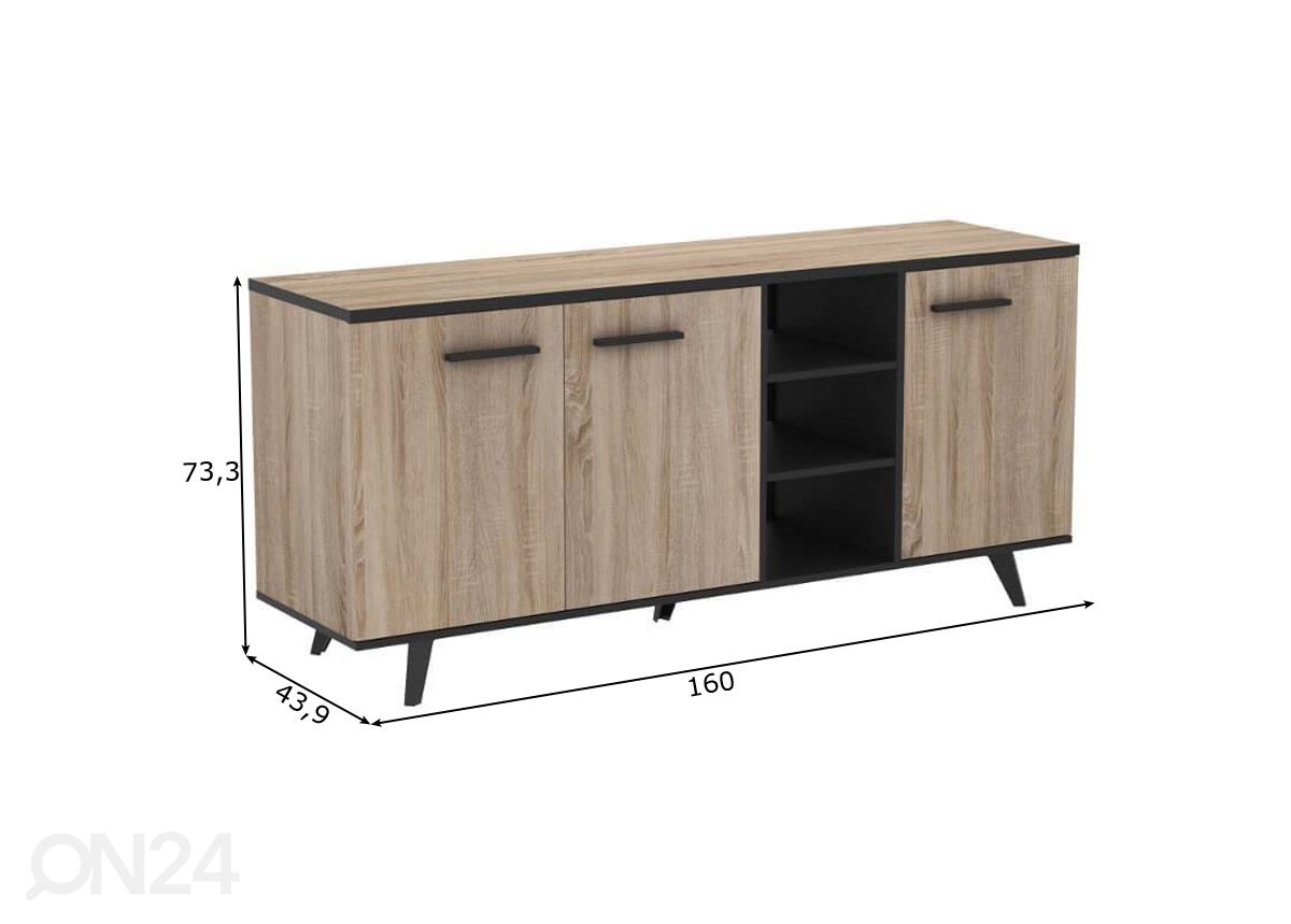 Lipasto Wayne 160 cm kuvasuurennos mitat