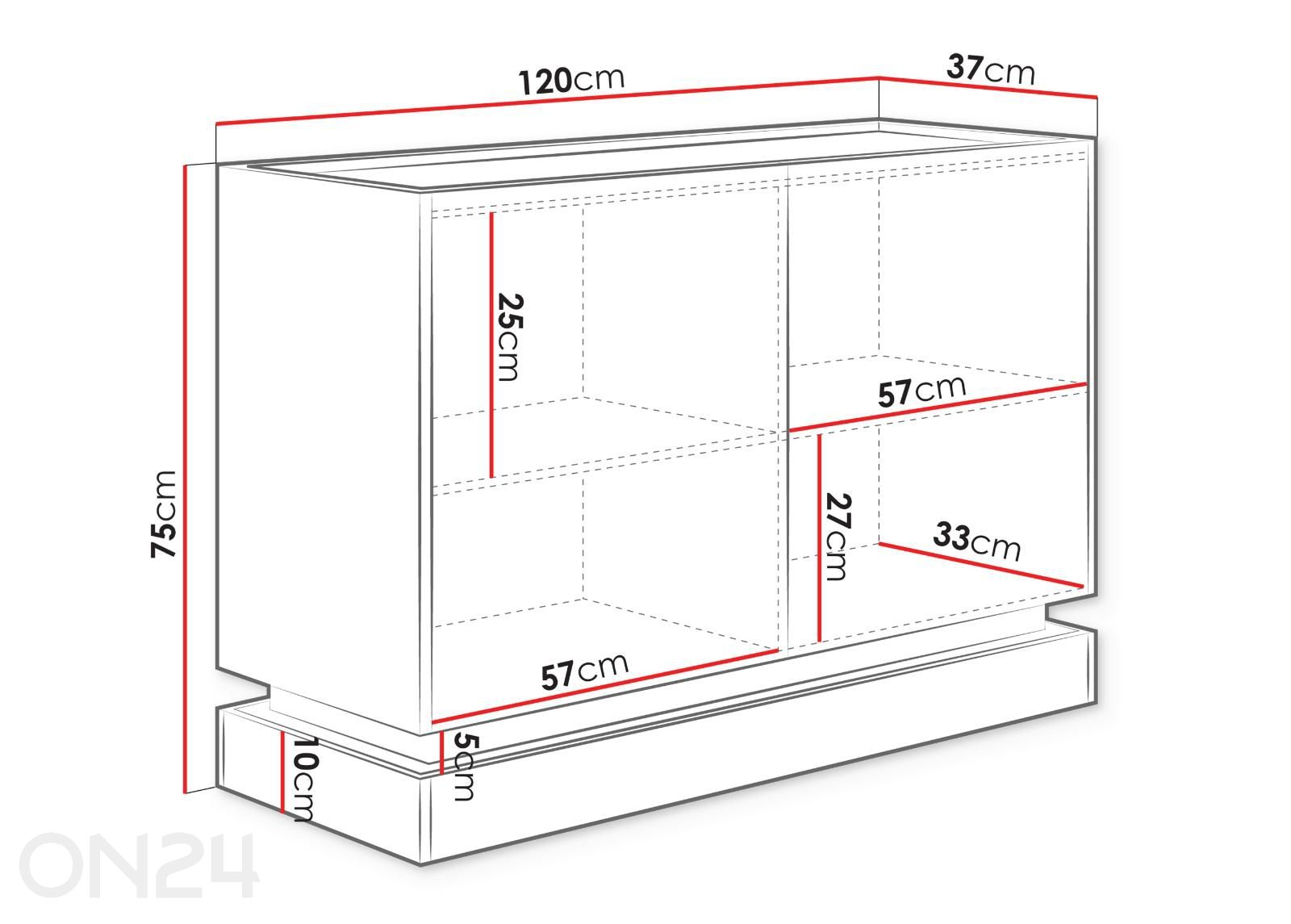 Lipasto Zarp 120 cm kuvasuurennos mitat