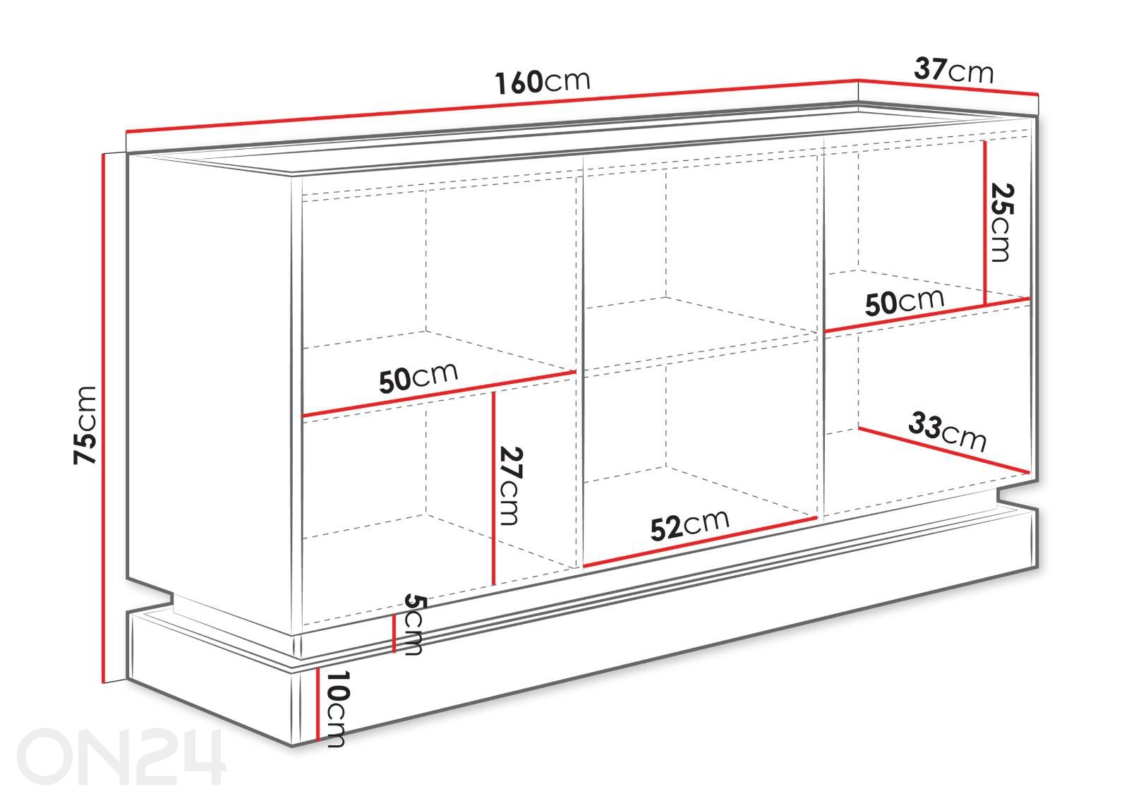 Lipasto Zarp 160 cm kuvasuurennos mitat