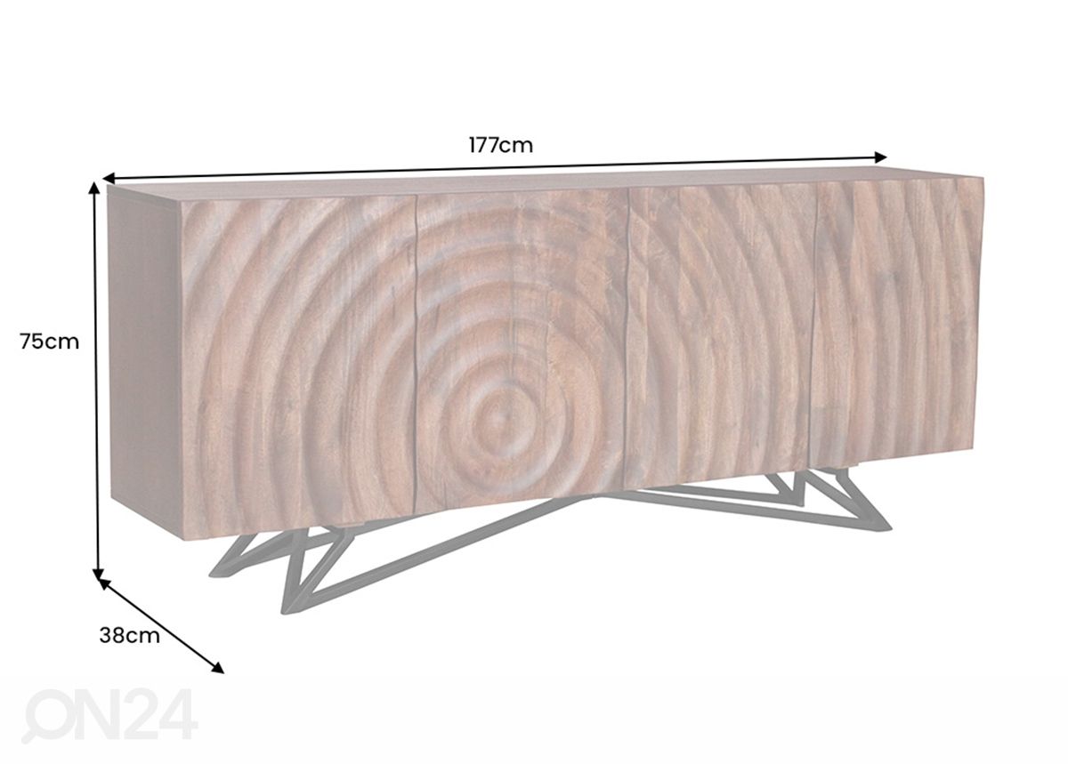 Lipasto Zen 177 cm kuvasuurennos mitat
