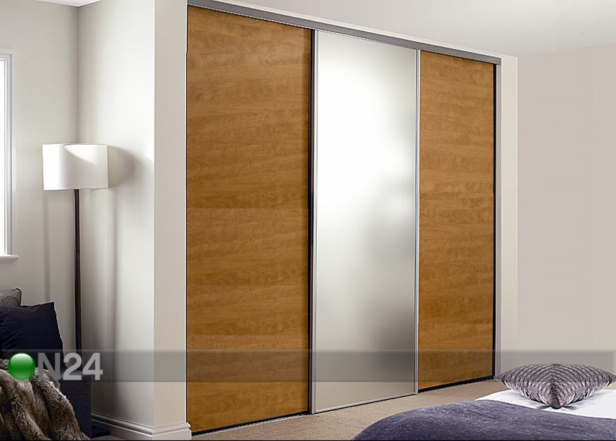Liukuovet PRESTIGE, 1 peili ja 2 melamiiniovea 230x250 cm kuvasuurennos