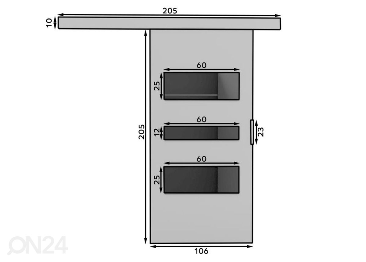 Liukuovi 106 kuvasuurennos mitat