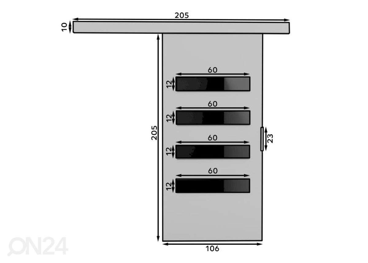 Liukuovi 106 kuvasuurennos mitat