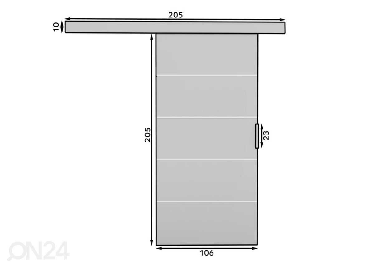 Liukuovi 106 cm kuvasuurennos mitat