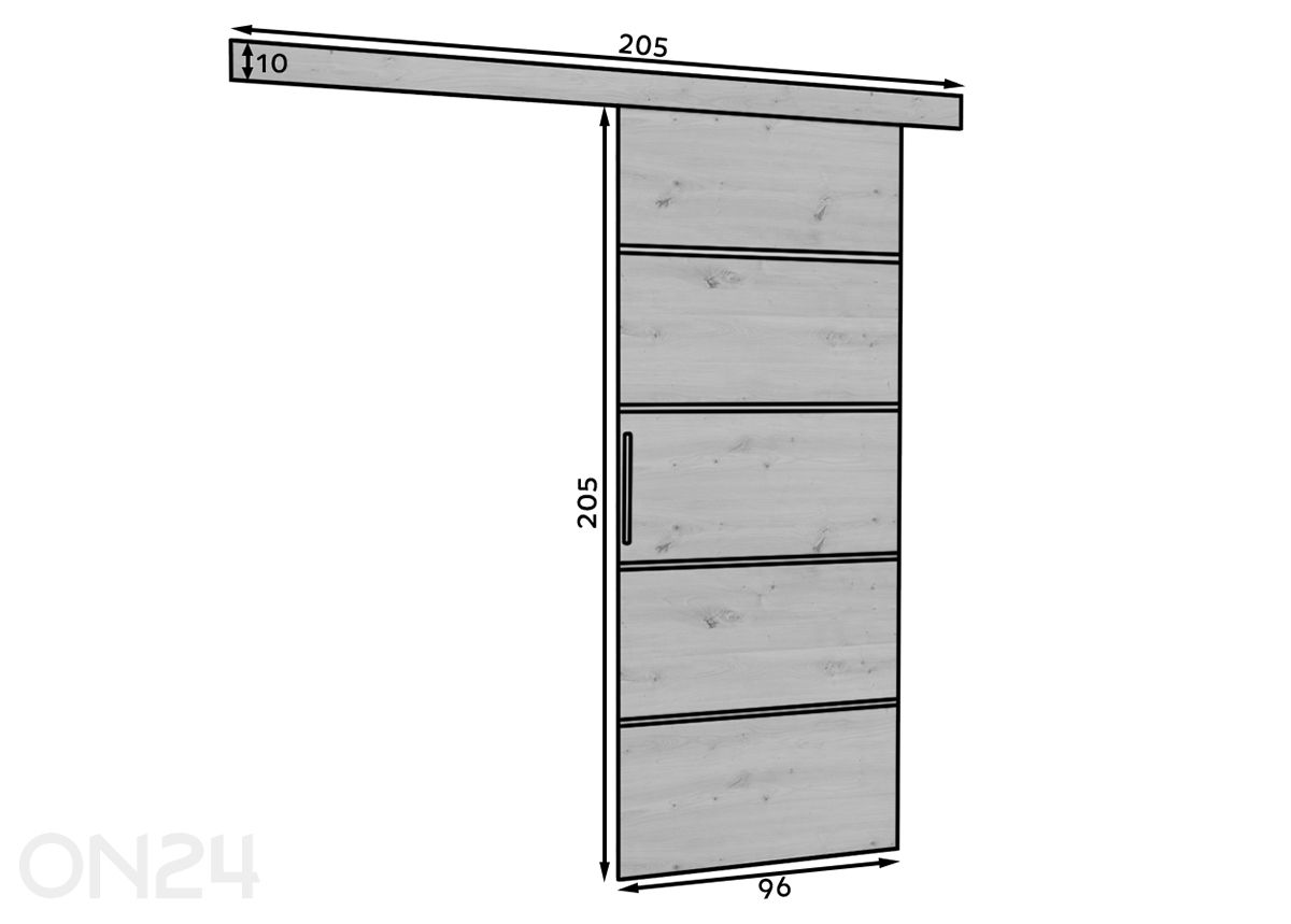 Liukuovi 66 cm kuvasuurennos mitat