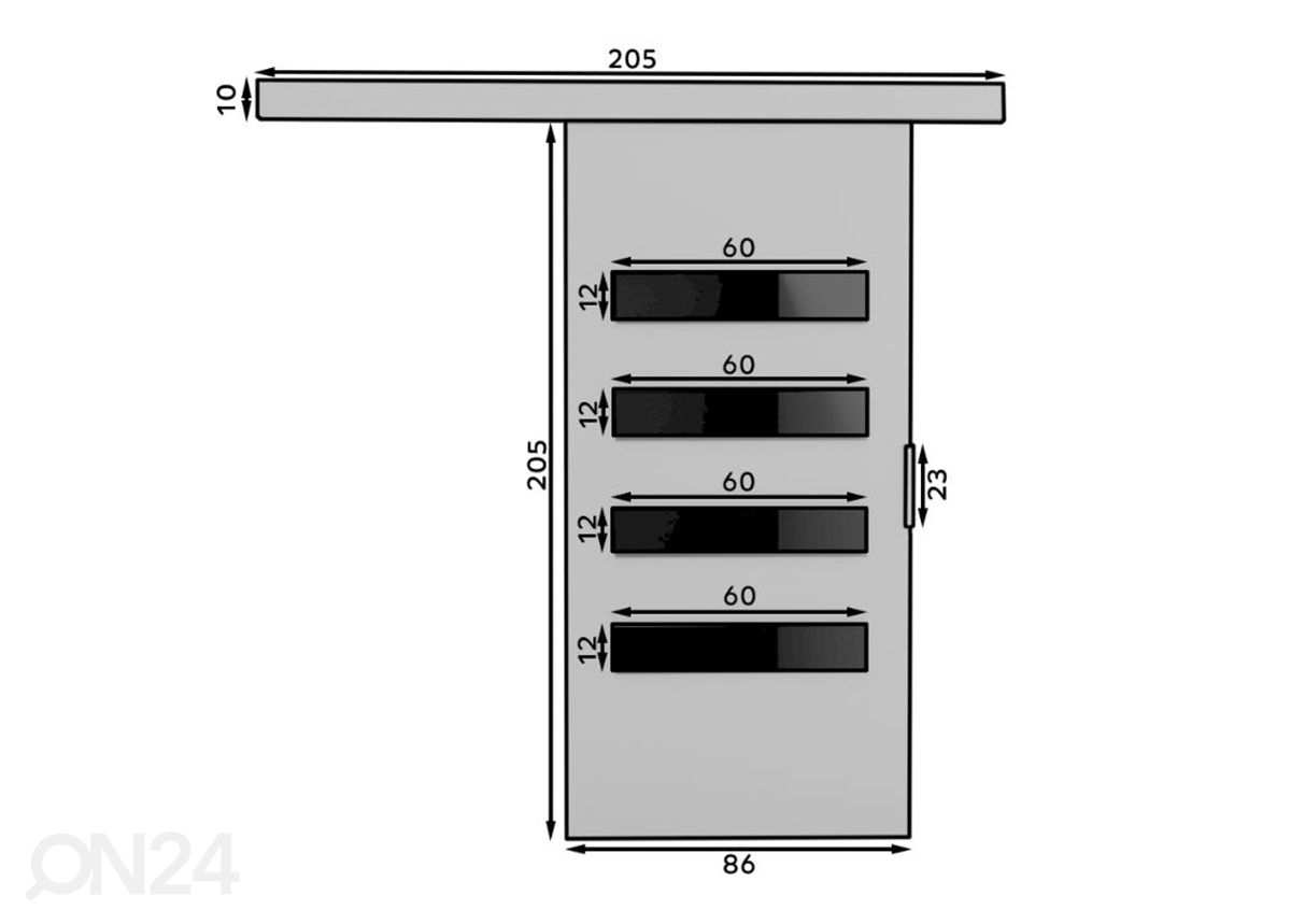 Liukuovi 86 kuvasuurennos mitat