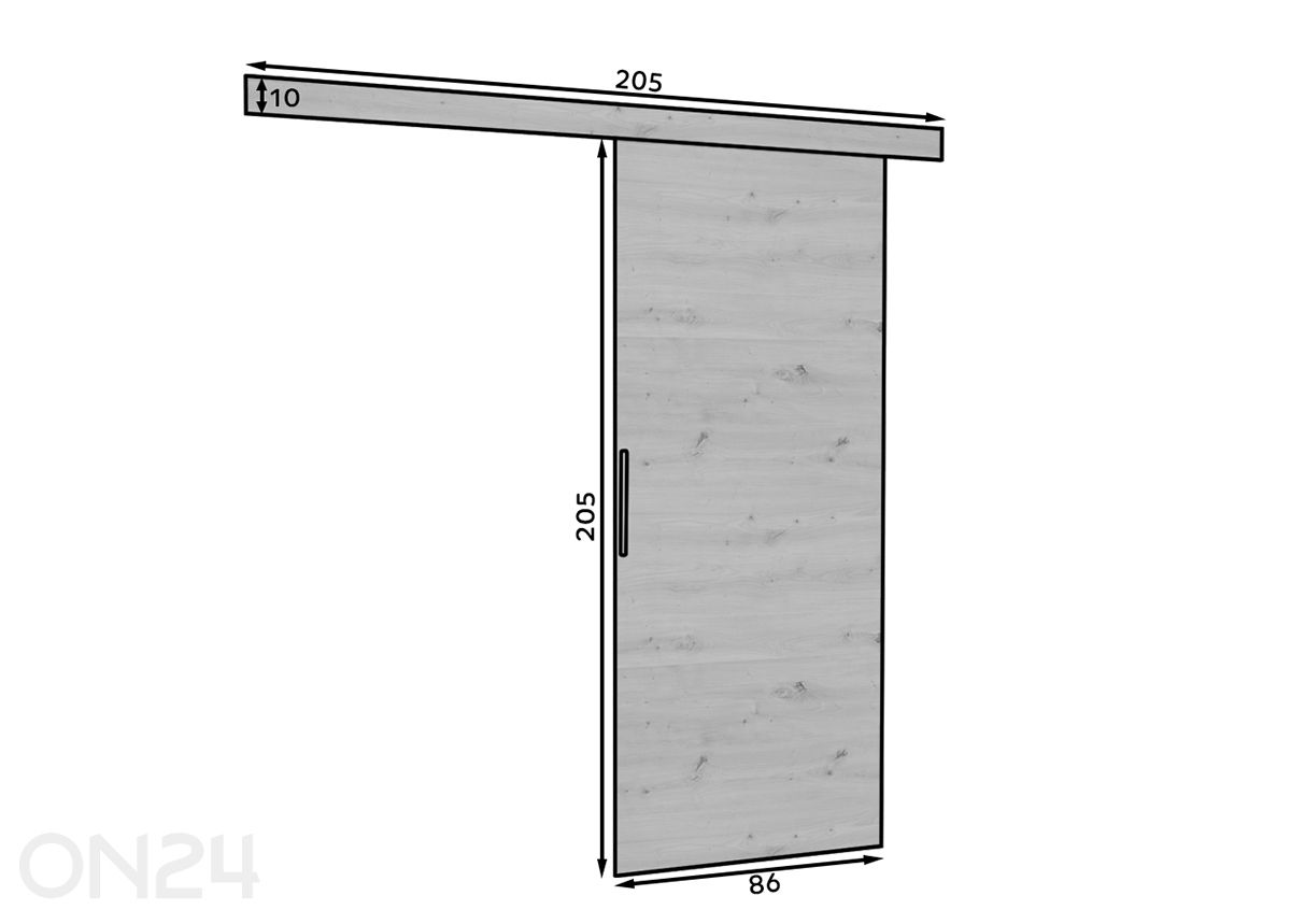 Liukuovi 86 cm kuvasuurennos mitat