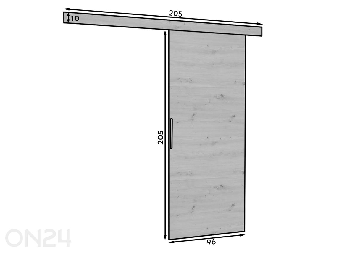 Liukuovi 96 cm kuvasuurennos mitat