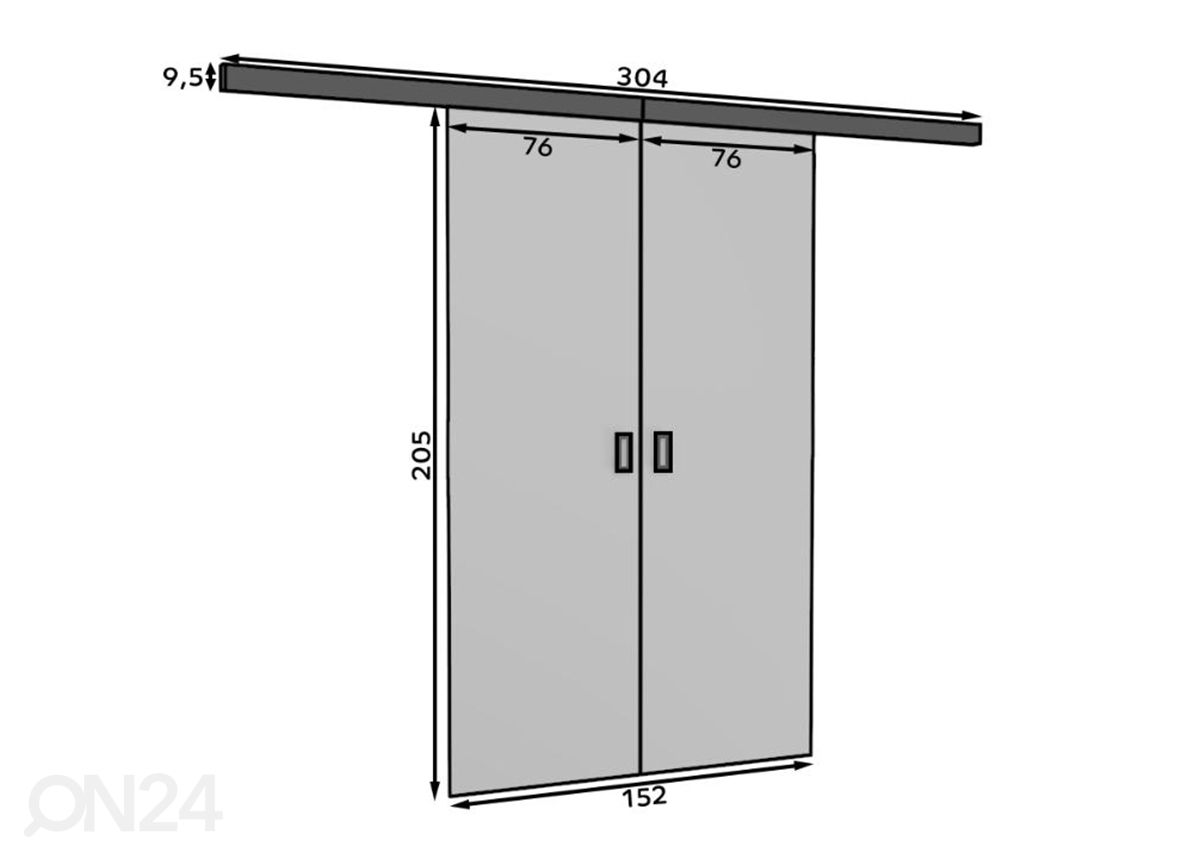 Liukuovi Knut 152 cm kuvasuurennos mitat