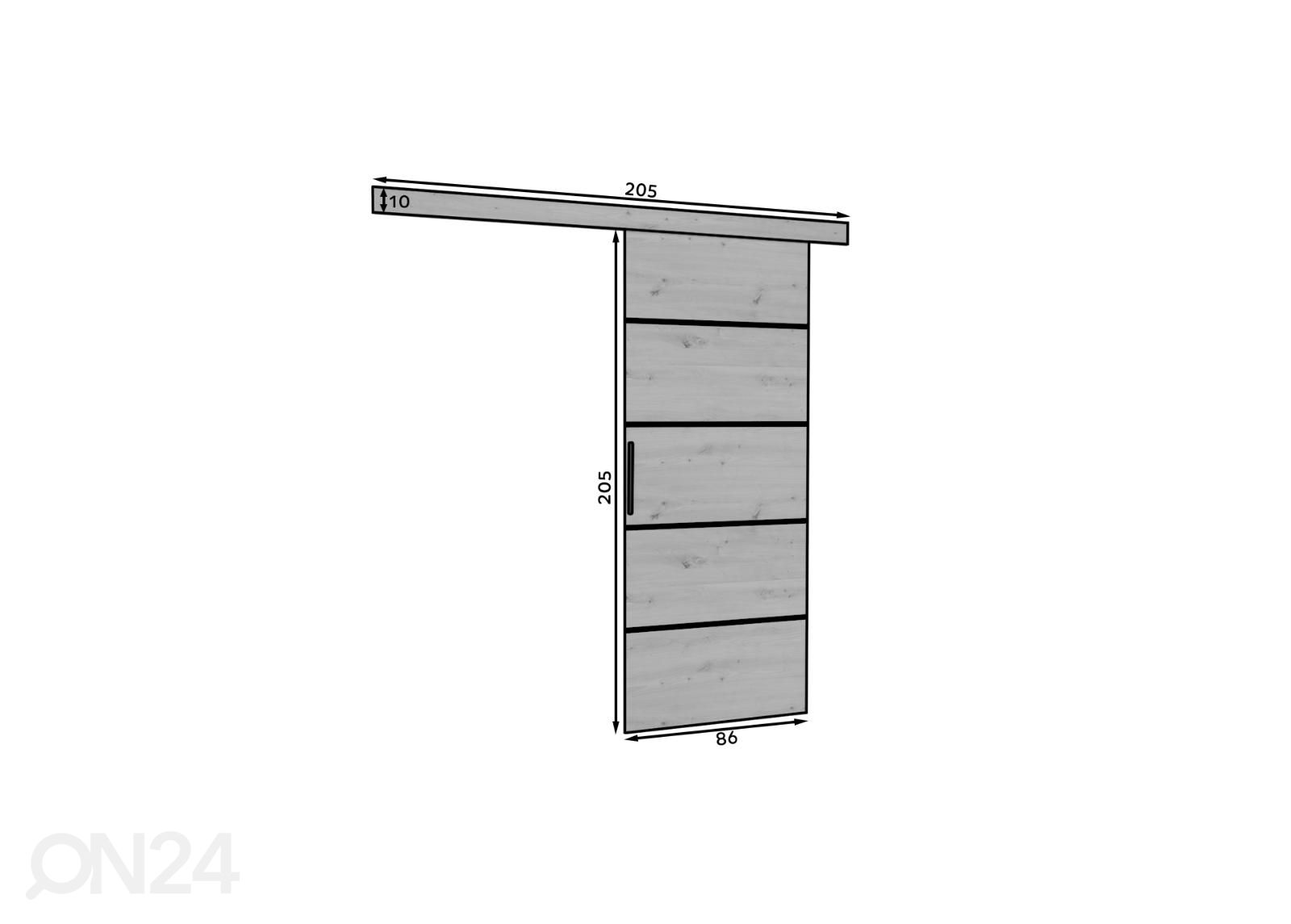 Liukuovi Muli 86 cm kuvasuurennos mitat