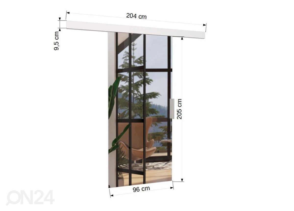 Liukuovi Teya I 96 cm kuvasuurennos mitat