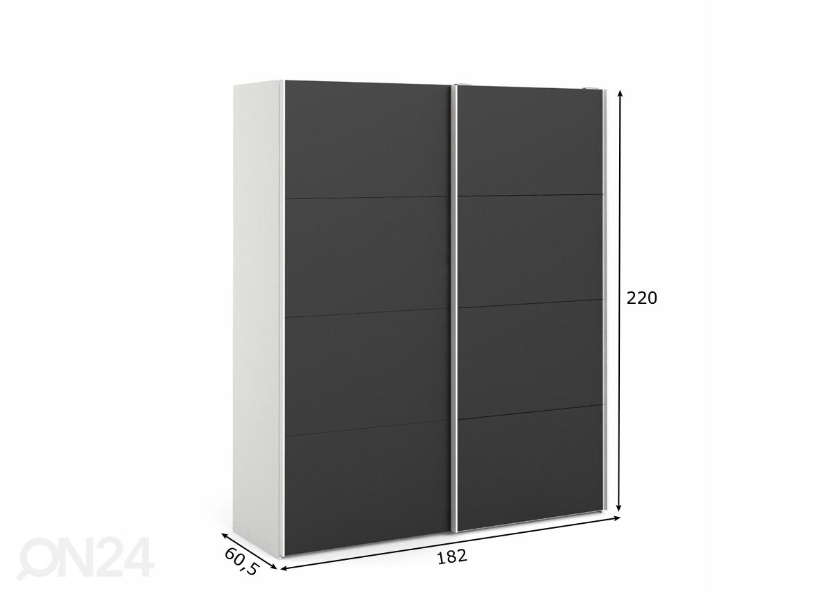 Liukuovikaappi Firenze 182 cm kuvasuurennos mitat