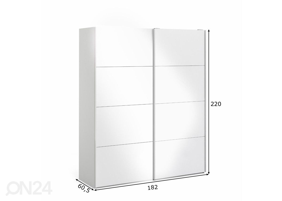 Liukuovikaappi Firenze 182 cm kuvasuurennos mitat