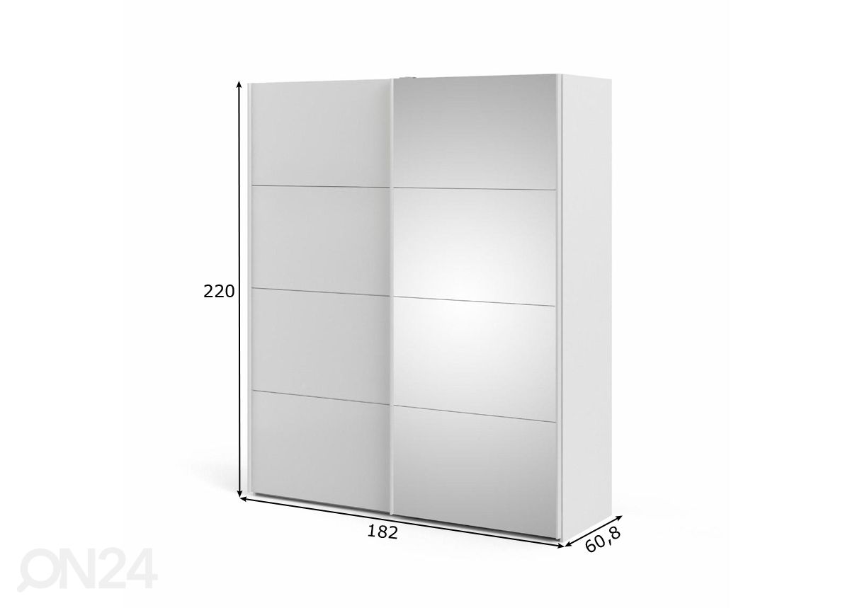 Liukuovikaappi Firenze 182 cm kuvasuurennos mitat