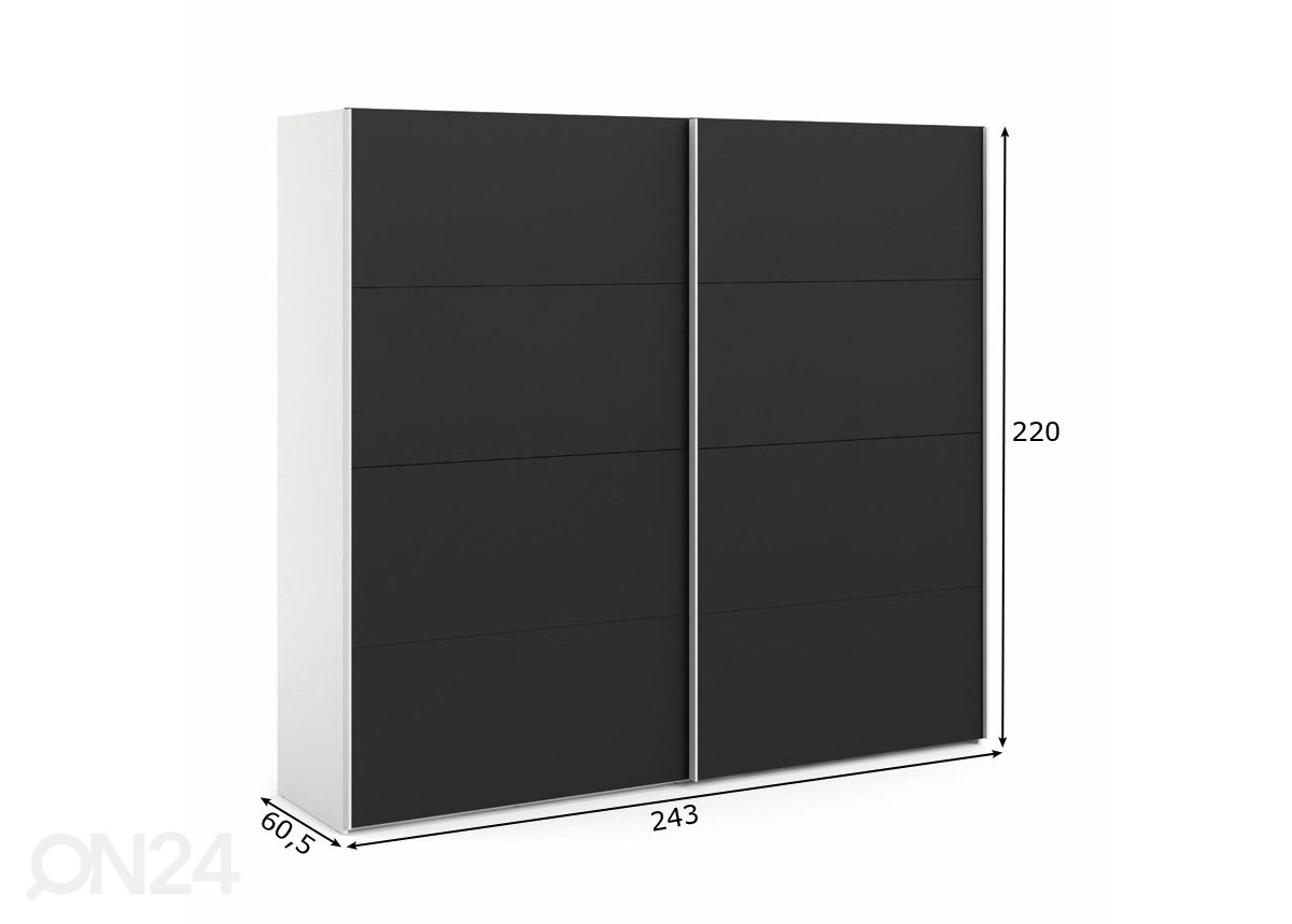 Liukuovikaappi Firenze 243 cm kuvasuurennos mitat