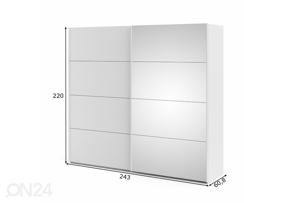Liukuovikaappi Firenze 243 cm kuvasuurennos mitat