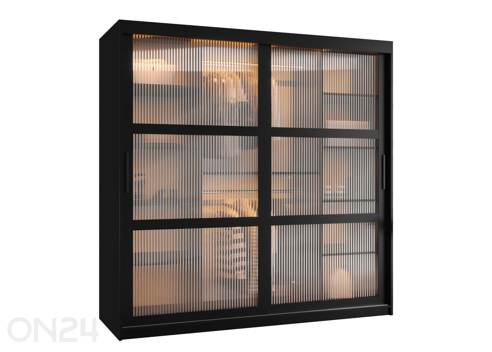 Liukuovikaappi Flutes 180 cm + LED kuvasuurennos