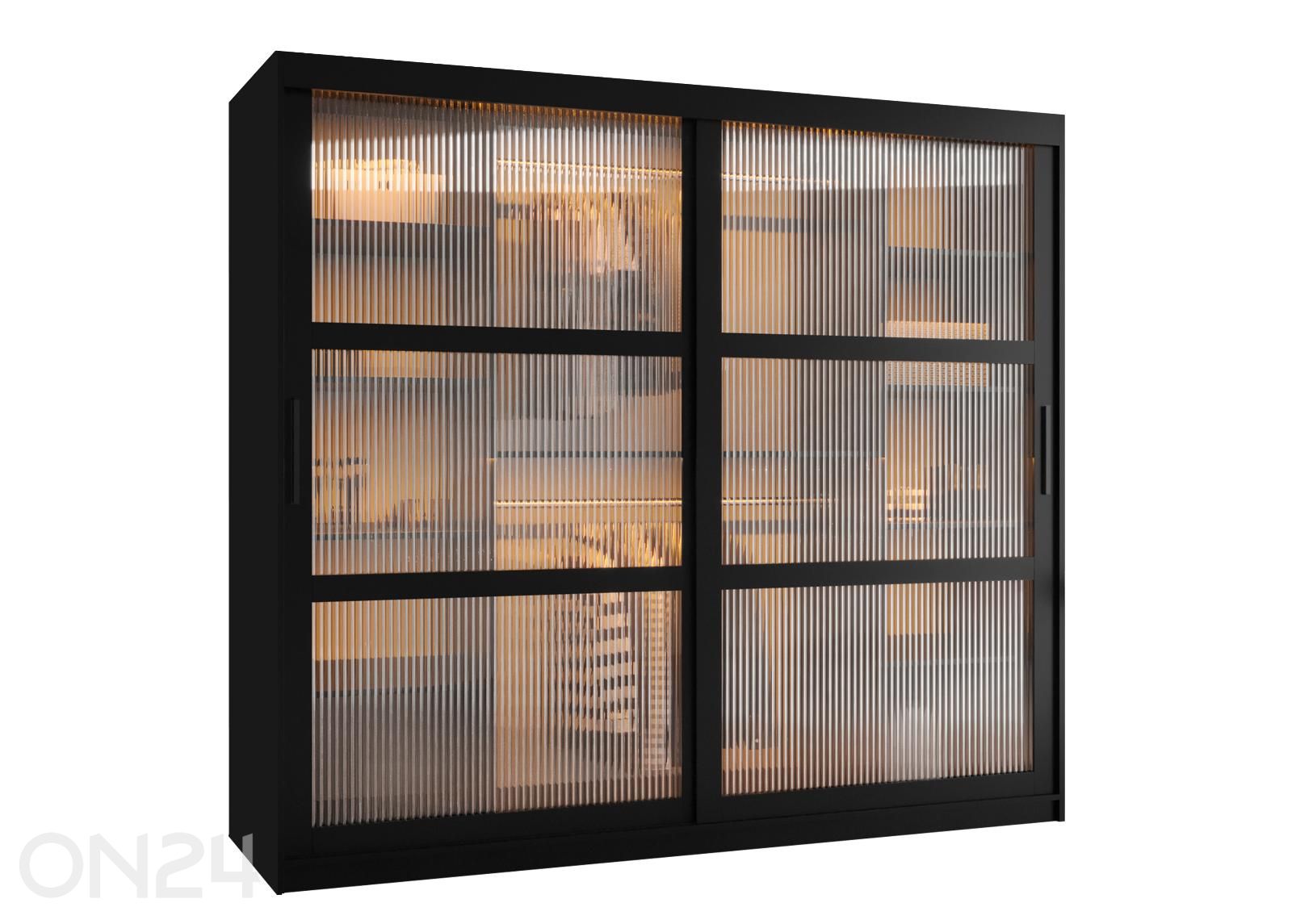 Liukuovikaappi Flutes 200 cm + LED kuvasuurennos