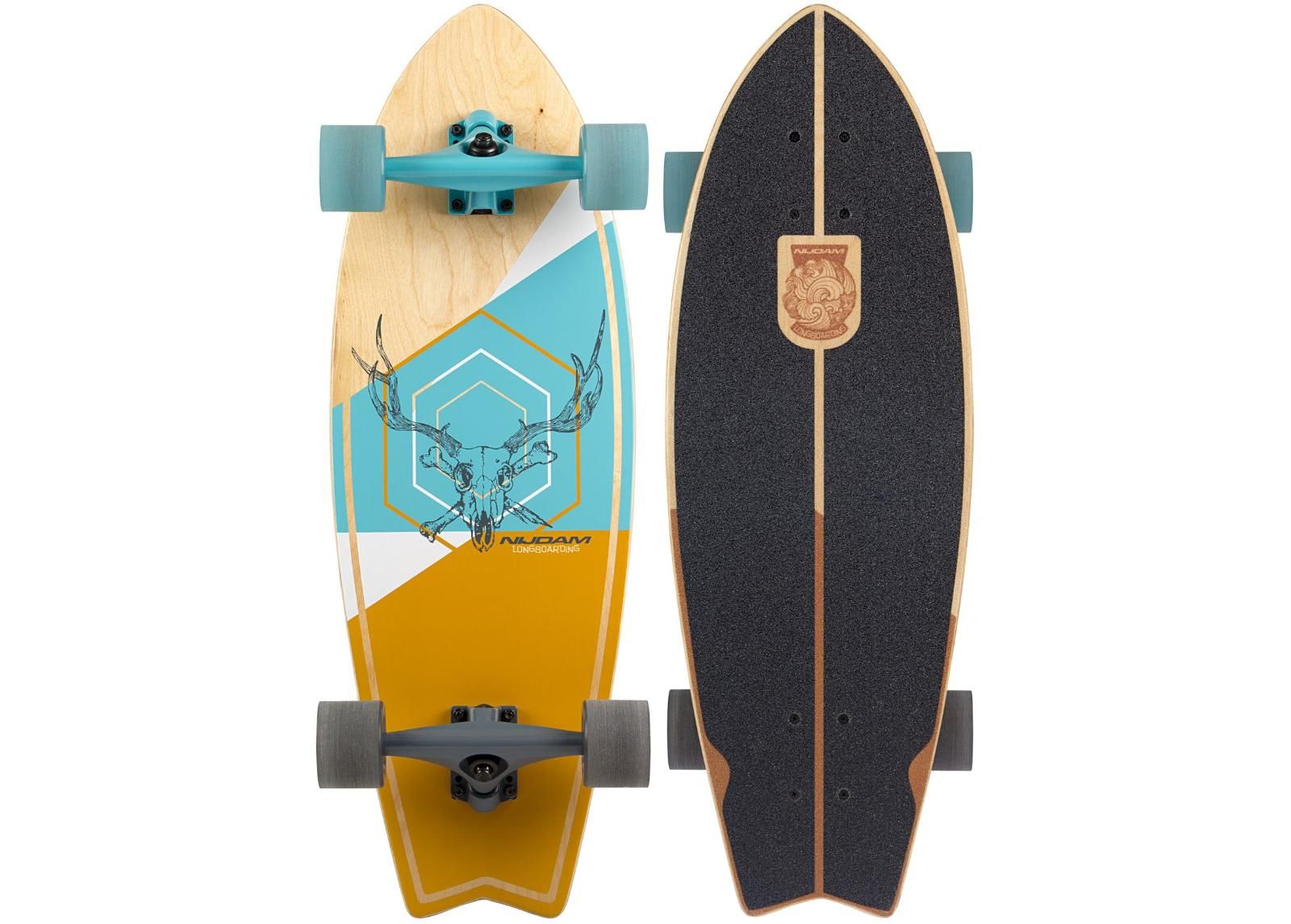 Longboard Fishtail Stag Skull Nijdam kuvasuurennos