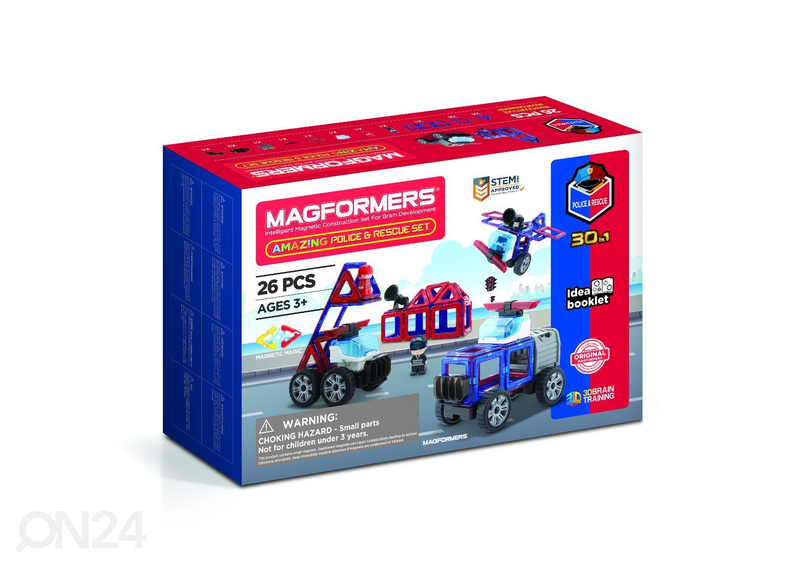 Magformers magneetti rakennussetti Poliisi- ja pelastus, 26 osaa kuvasuurennos
