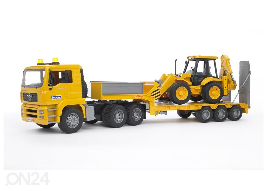 MAN TGA trailerilla ja JCB kaivinkone 1:16 BRUDEr kuvasuurennos