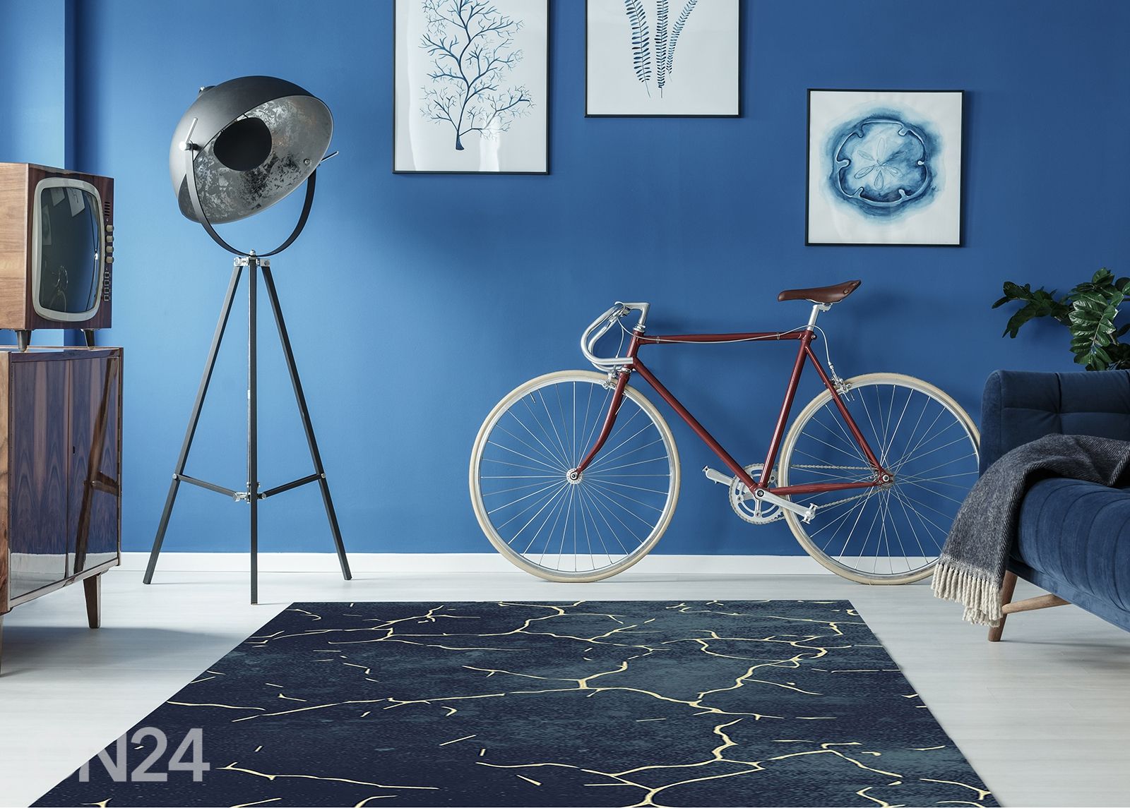 Matto Atlas 160x230 cm, sininen kuvasuurennos