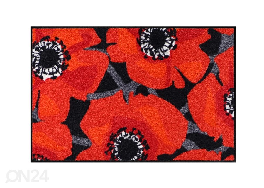 Matto BLOOM POPPY BLACK 50x75 cm kuvasuurennos