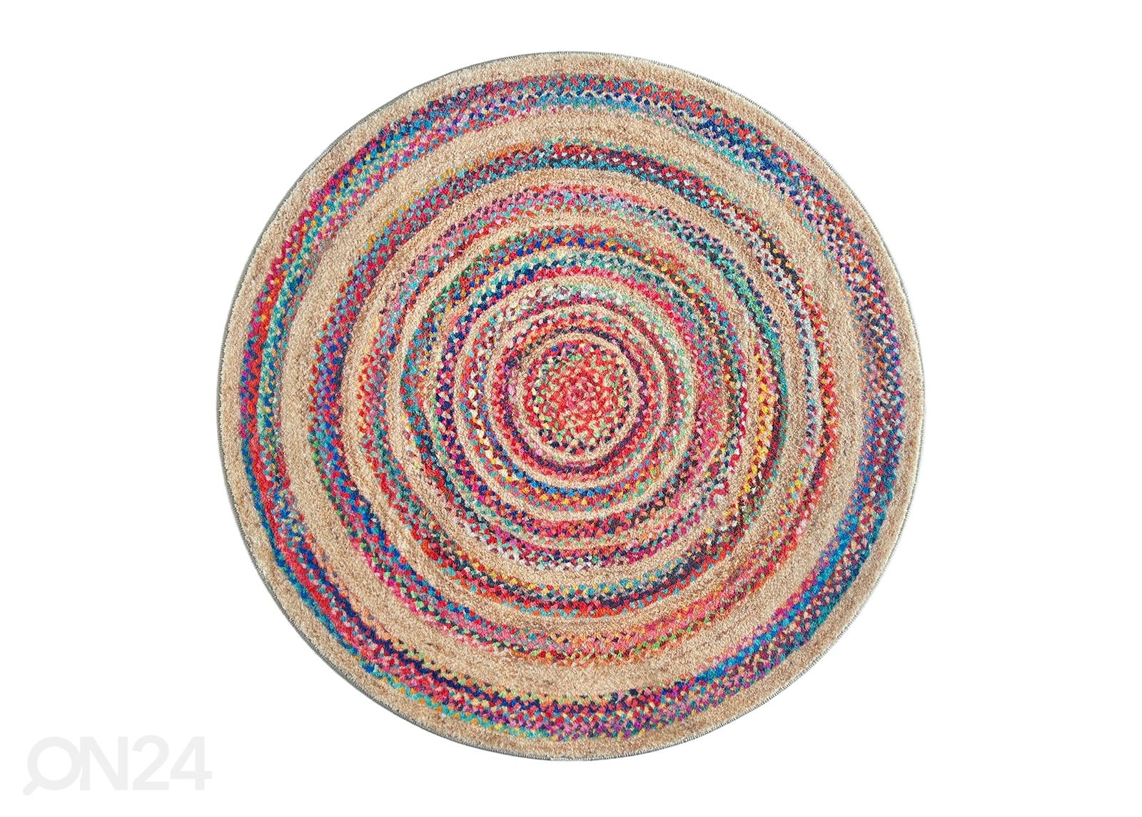Matto Boho Ø90 cm, monivärinen kuvasuurennos