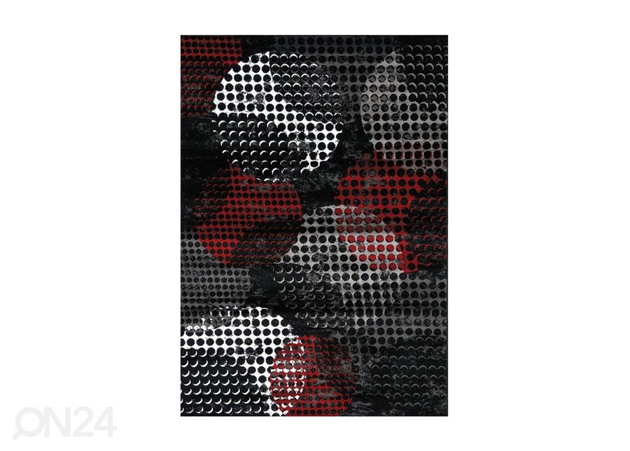 Matto Carnegie Black Red 120x170 cm kuvasuurennos