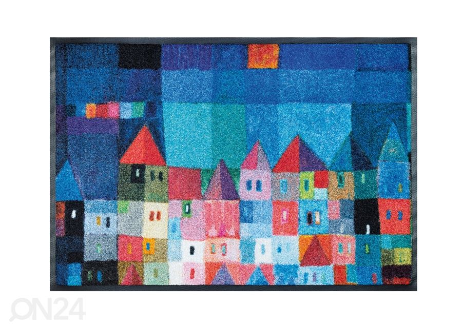 Matto COLOURFUL HOUSES 50x75 cm kuvasuurennos