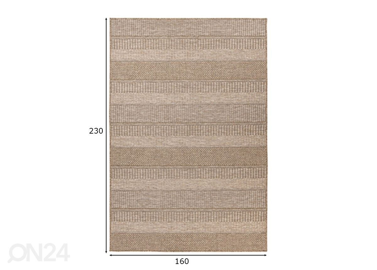 Matto Costa 303 Nature 160x230 cm kuvasuurennos mitat