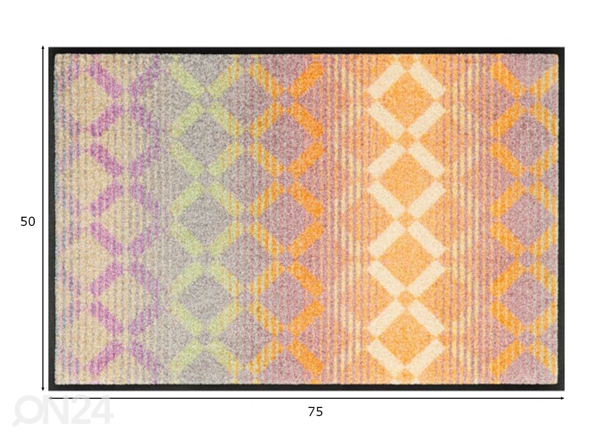Matto Diamond Melody 50x75 cm kuvasuurennos mitat