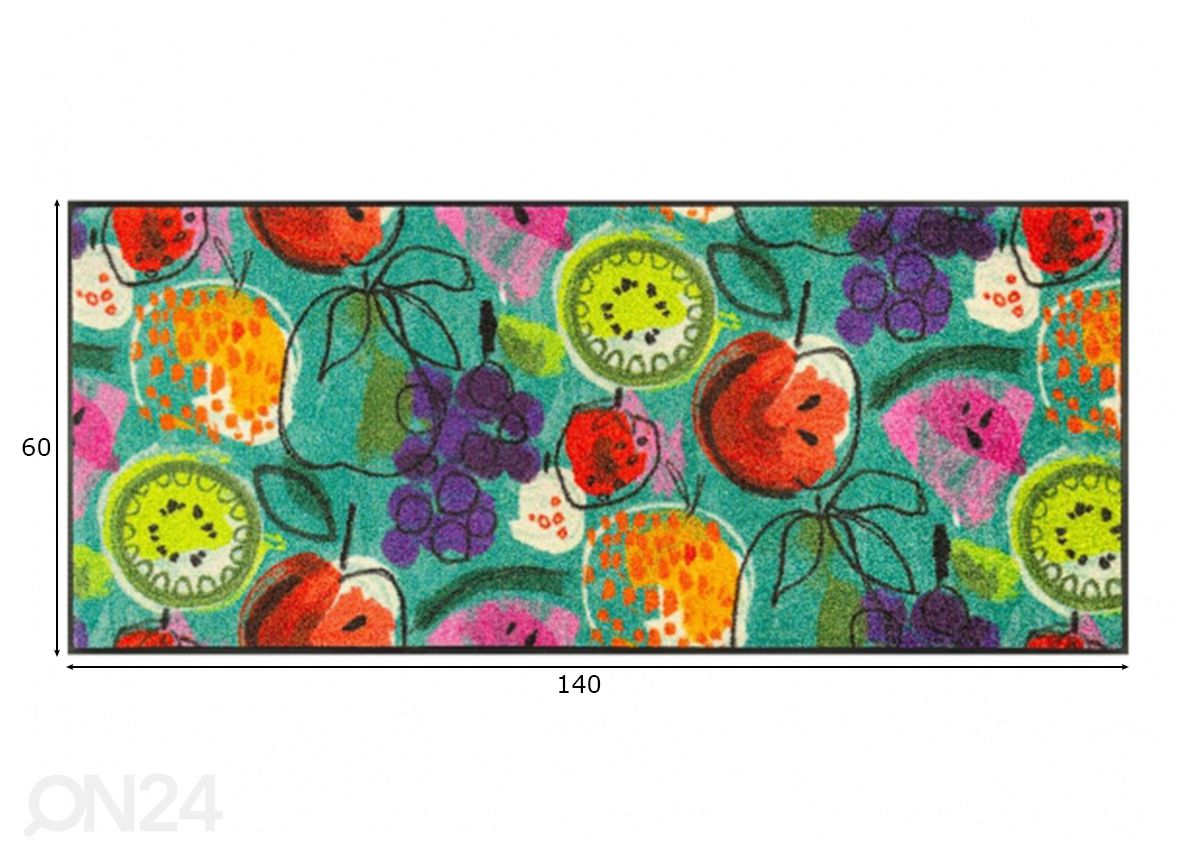 Matto Fruit Fiesta 60x140 cm kuvasuurennos mitat