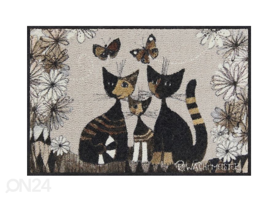 Matto Gatti con Fiori 50x75 cm kuvasuurennos