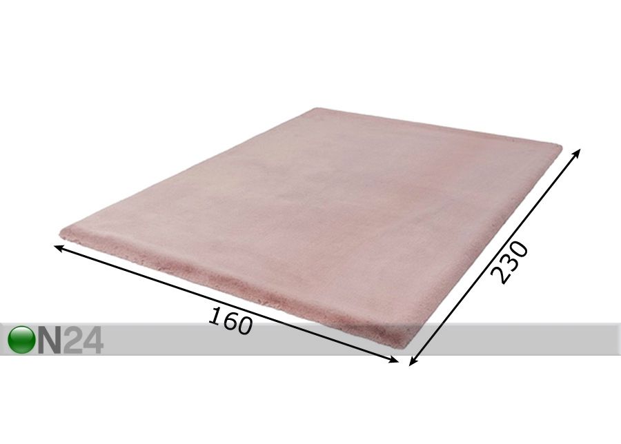 Matto Heaven Pink 160x230 cm kuvasuurennos mitat
