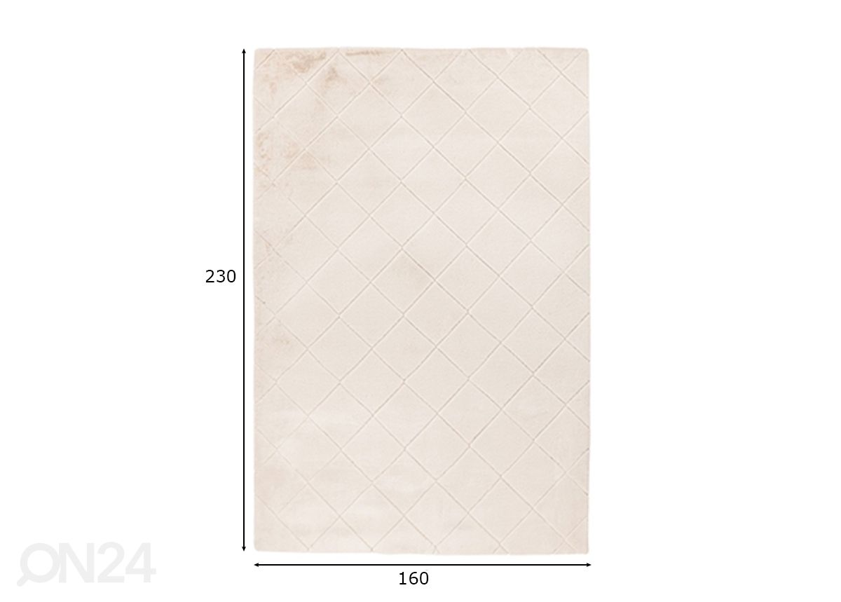 Matto Impulse Ivory 160x230 cm kuvasuurennos mitat