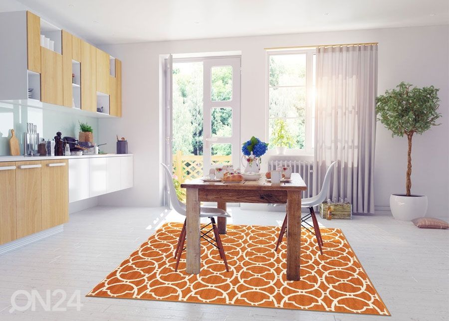 Matto Interlaced Orange 133x190 cm kuvasuurennos