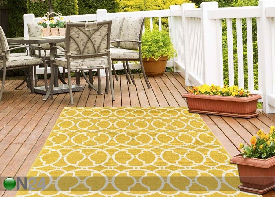 Matto Interlaced Yellow 133x190 cm kuvasuurennos