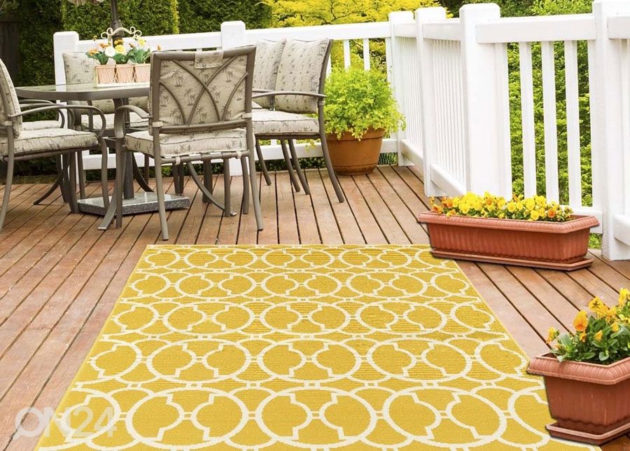 Matto Interlaced Yellow 160x230 cm kuvasuurennos