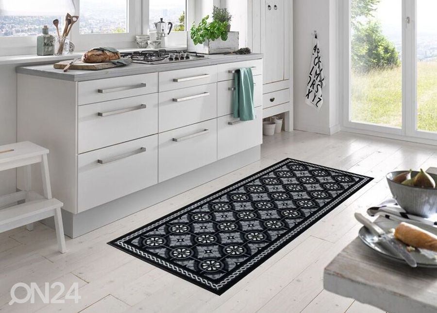 Matto Kitchen Tiles black 60x180 cm kuvasuurennos