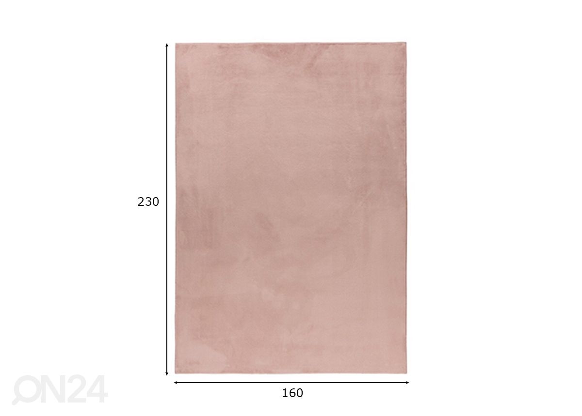 Matto LOFT Powder Pink 160x230 cm kuvasuurennos mitat